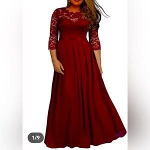 Wine lace formal dress, never worn, tags in place